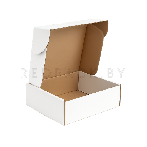 Самосборная коробка 180мм*160мм*70мм (FEFCO 0427) белая