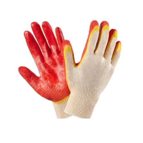 Перчатки х/б с 2-ой слой латекса красные