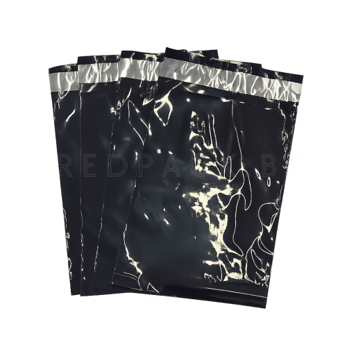 Сейф-пакет с клеевым клапаном 110*210+40мм, 45мкм, черный, 100шт