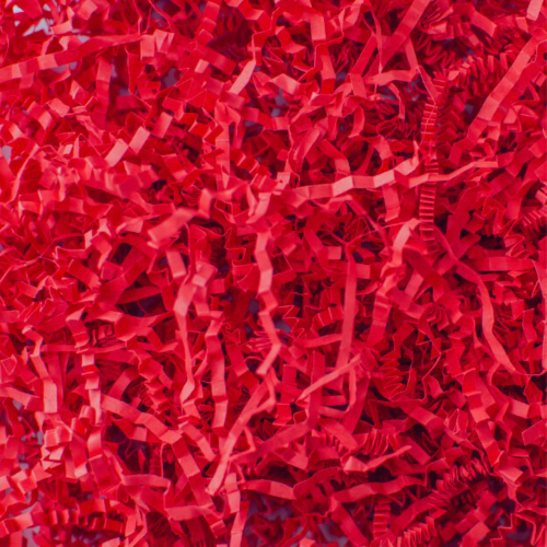 Бумажная стружка Красная, 100г, гофрированная