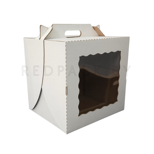 Коробка для торта с окном 300мм*300мм*300мм белая