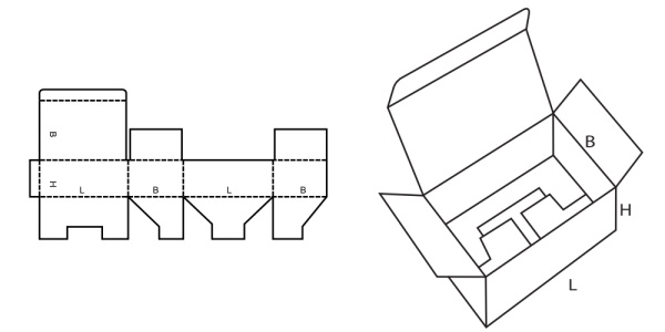 Самосборная коробка 120мм*120мм*120мм (FEFCO 0215)