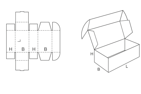 Самосборная коробка 410мм*410мм*100мм (FEFCO 0427)