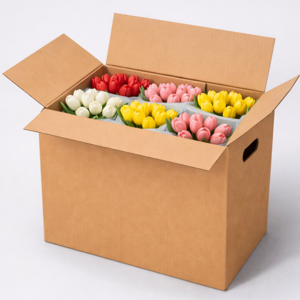Коробка картонная 570мм*370мм*570мм (П-35) для тюльпанов/цветов