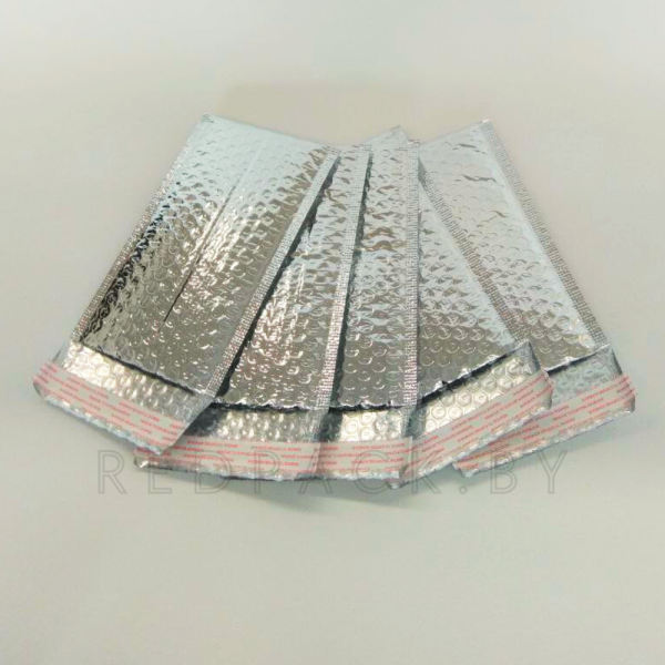 Конверт с воздушно-пузырьковой пленкой B/00, 12*21см, Серебро